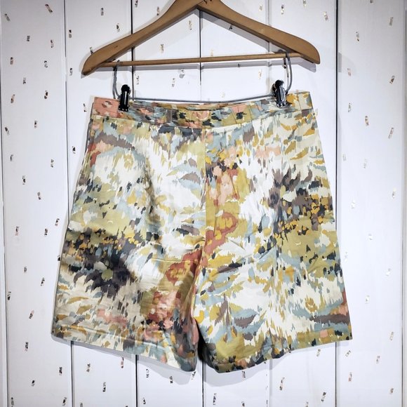 Vintage USA Made Colourful Pastel Abstract Cotton Bermuda Shorts - Picture 2 of 15